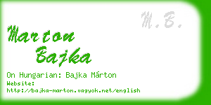 marton bajka business card